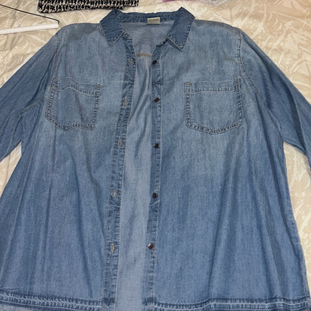 Jean Look Button Down